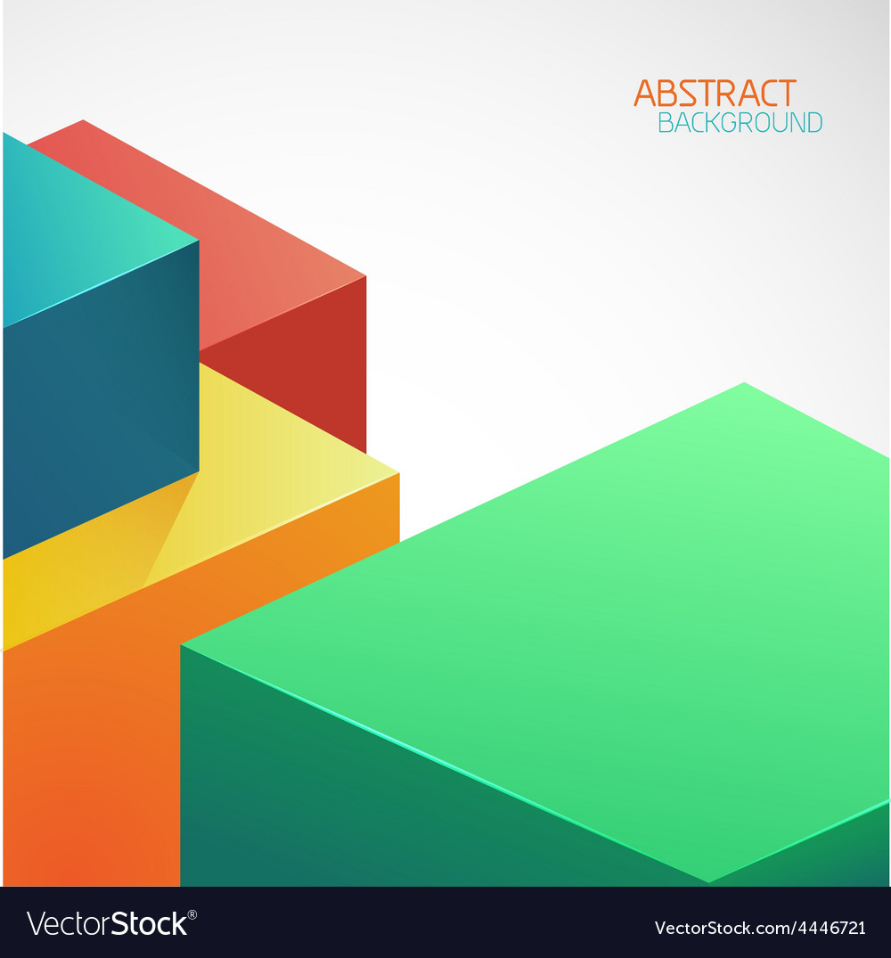 Abstract background multicolored cubic shapes