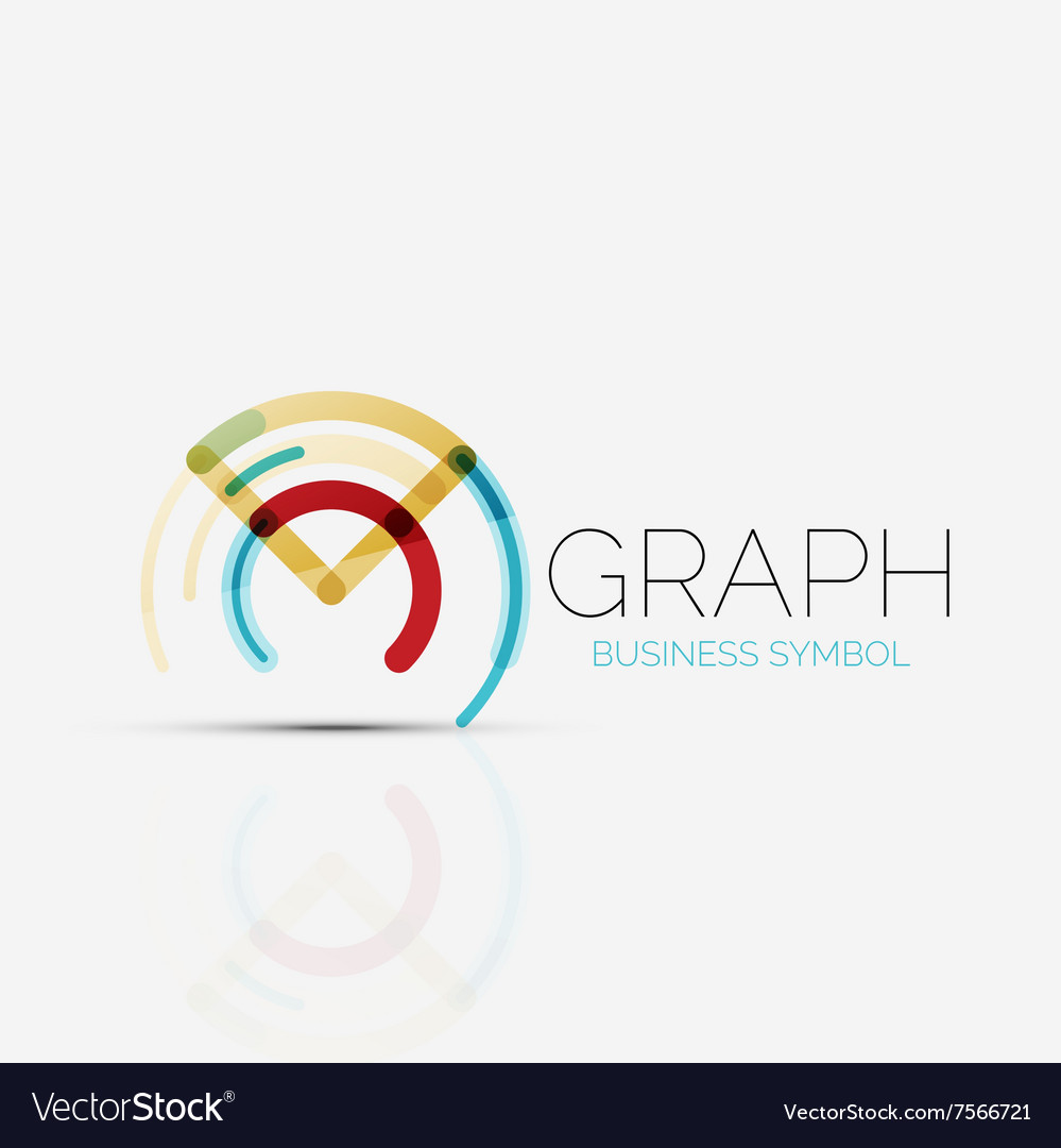 Abstract logo idea linear chart or graph