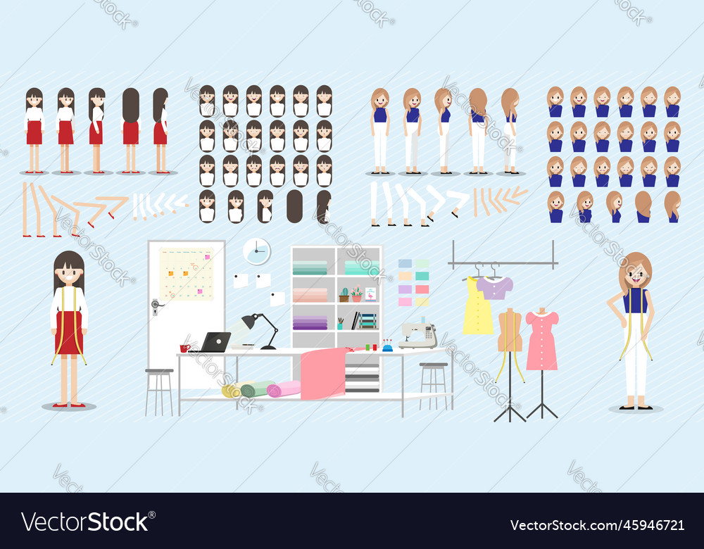 Cartoon character with fashion designer job