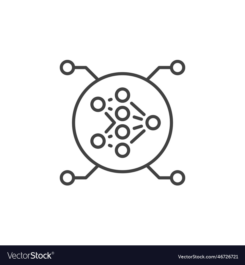 Circle with artificial neural network concept vector image Circle with artificial neural network concept