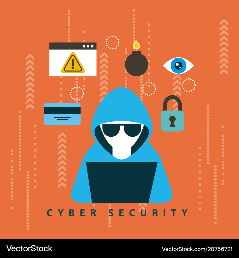 Cyber security technology Royalty Free Vector Image