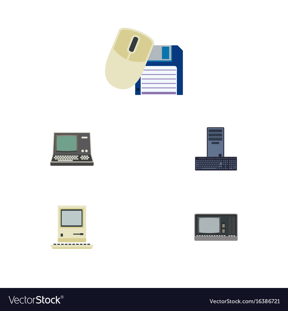 Flat icon computer set of mouse