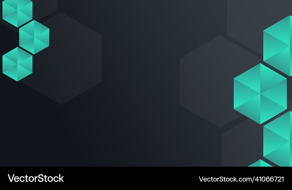 Hexagonal abstract metal background with light Vector Image