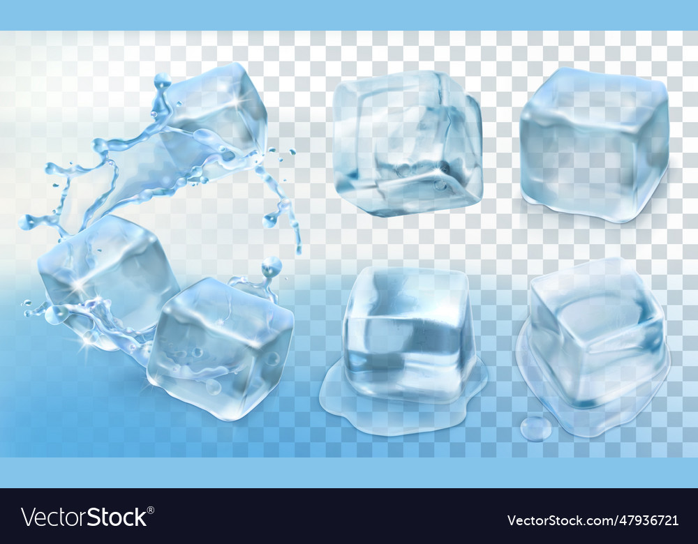 Ice cube set with transparency