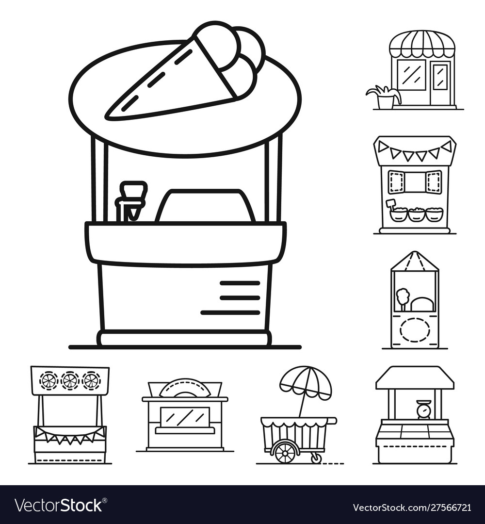 Isolated object vending and public sign vector image Isolated object vending and public sign