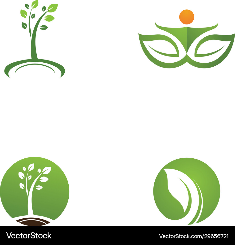 Logos green leaf ecology Royalty Free Vector Image