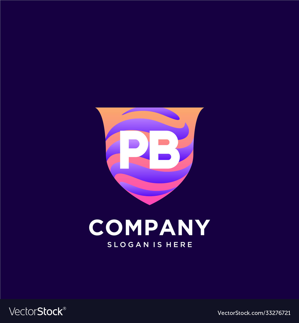 Pb initial logo with colorful template