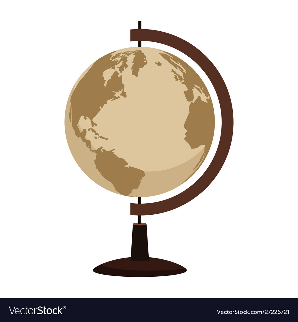 Retro world map navigation icon