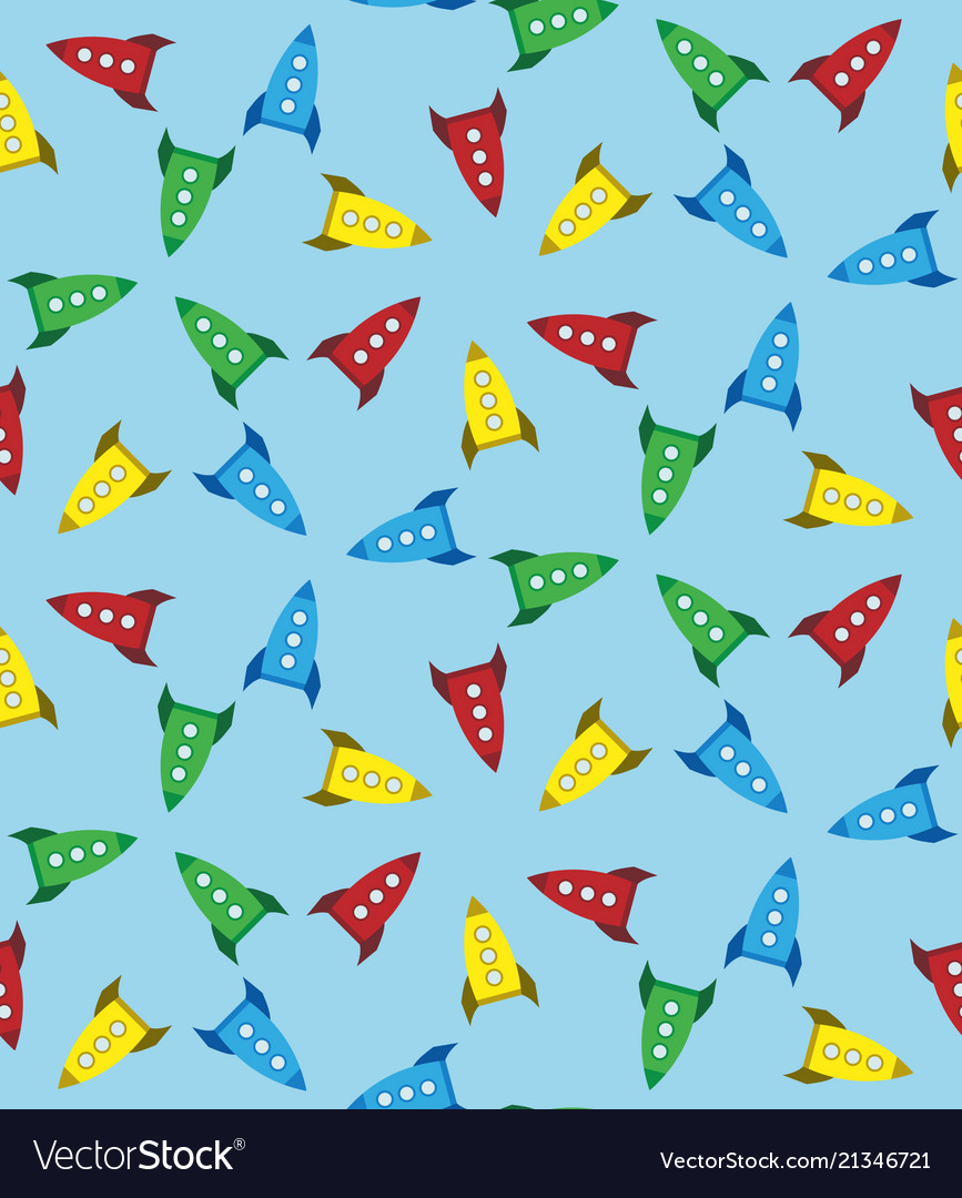 Seamless cartoon rockets texture