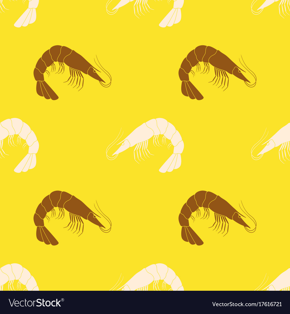 Seamless pattern with prawns