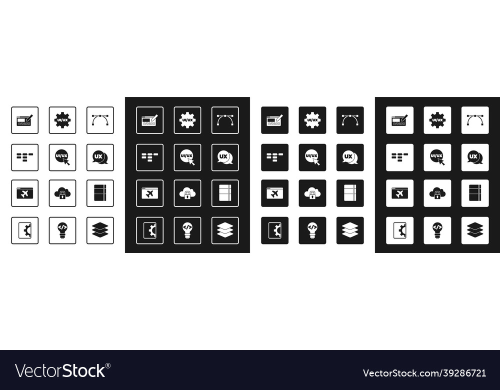 Set bezier curve ui or ux design site map