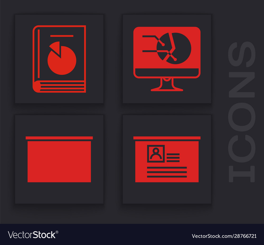Set board with resume user manual computer vector image Set board with resume user manual computer