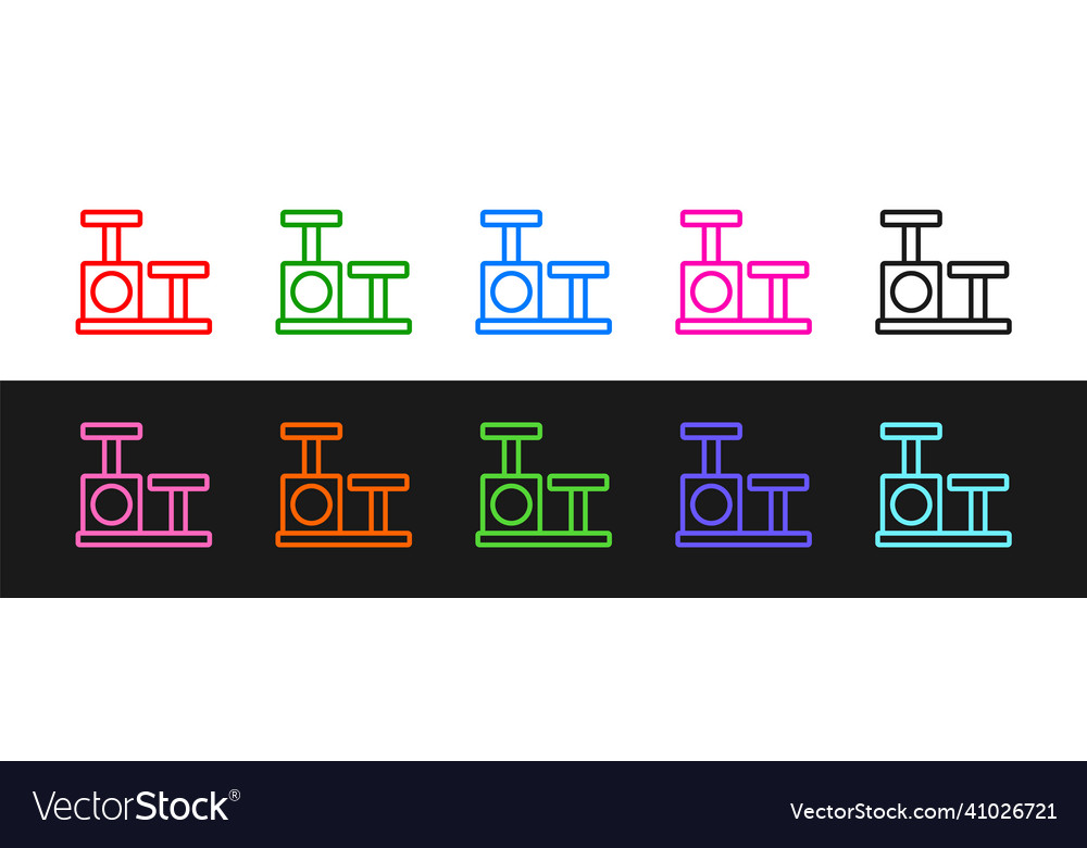 Set line cat scratching post with toy icon vector image Set line cat scratching post with toy icon