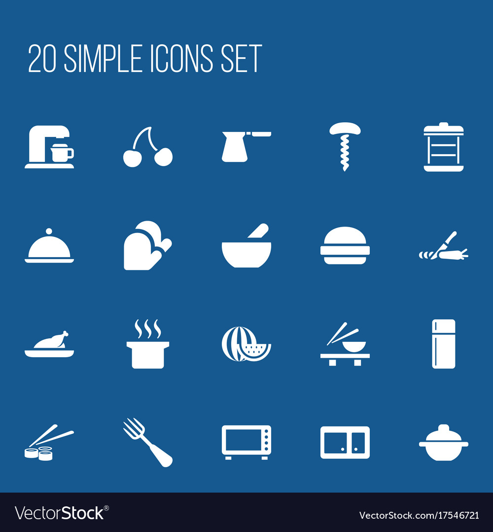 Set of 20 editable cook icons includes symbols
