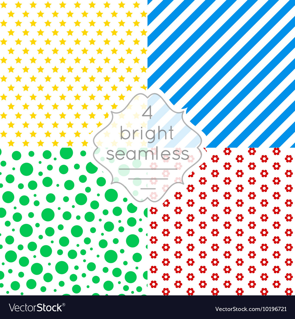 Set of bright seamless patterns