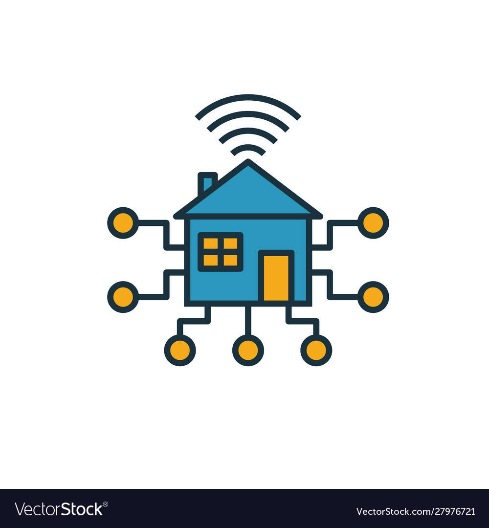 Smart house icon simple element from vector image Smart house icon simple element from