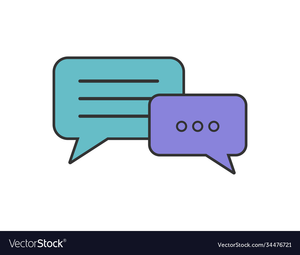 Speech bubble in flat discussion conversation