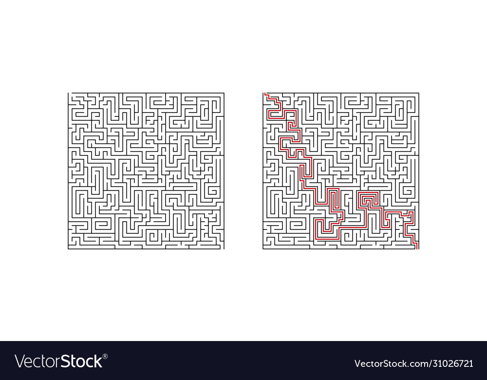 Square Labyrinth Maze Game