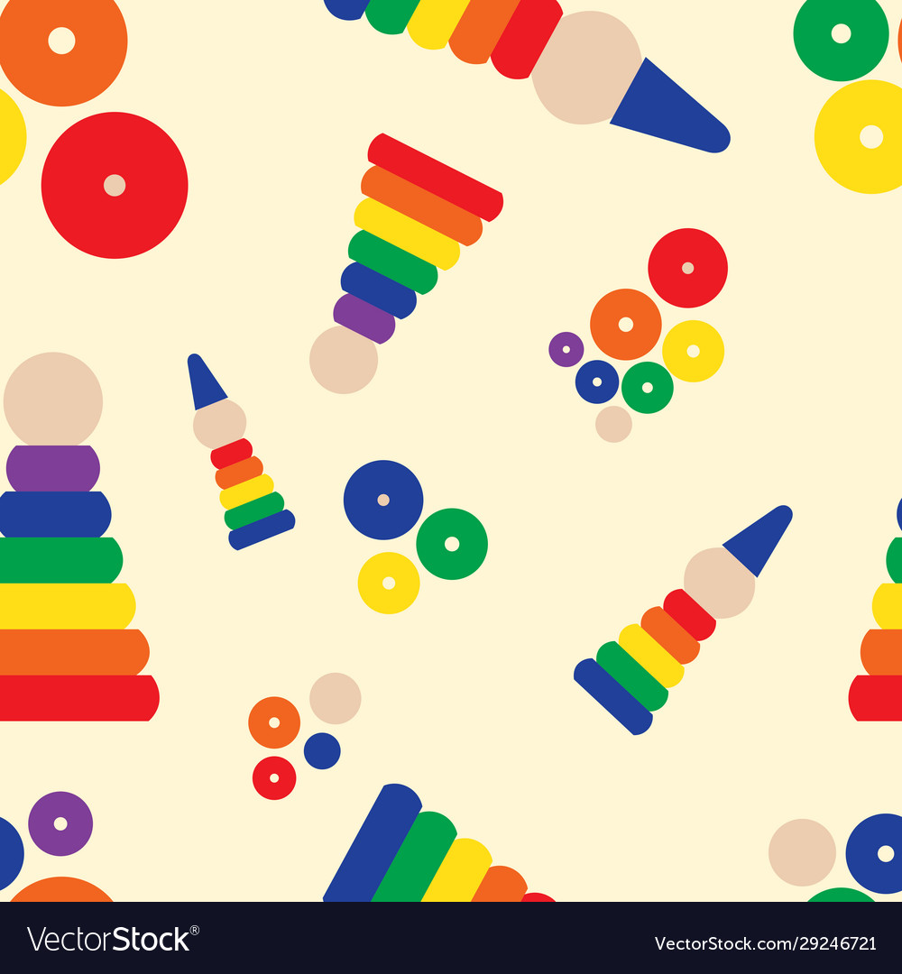 Stacking rings seamless pattern