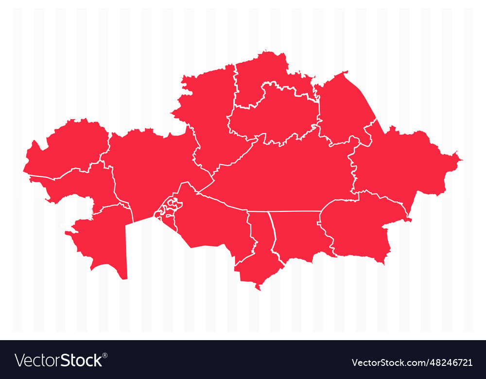 States map of kazakhstan with detailed borders Vector Image