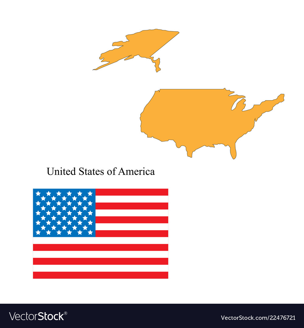 USA Flag and Map Outline