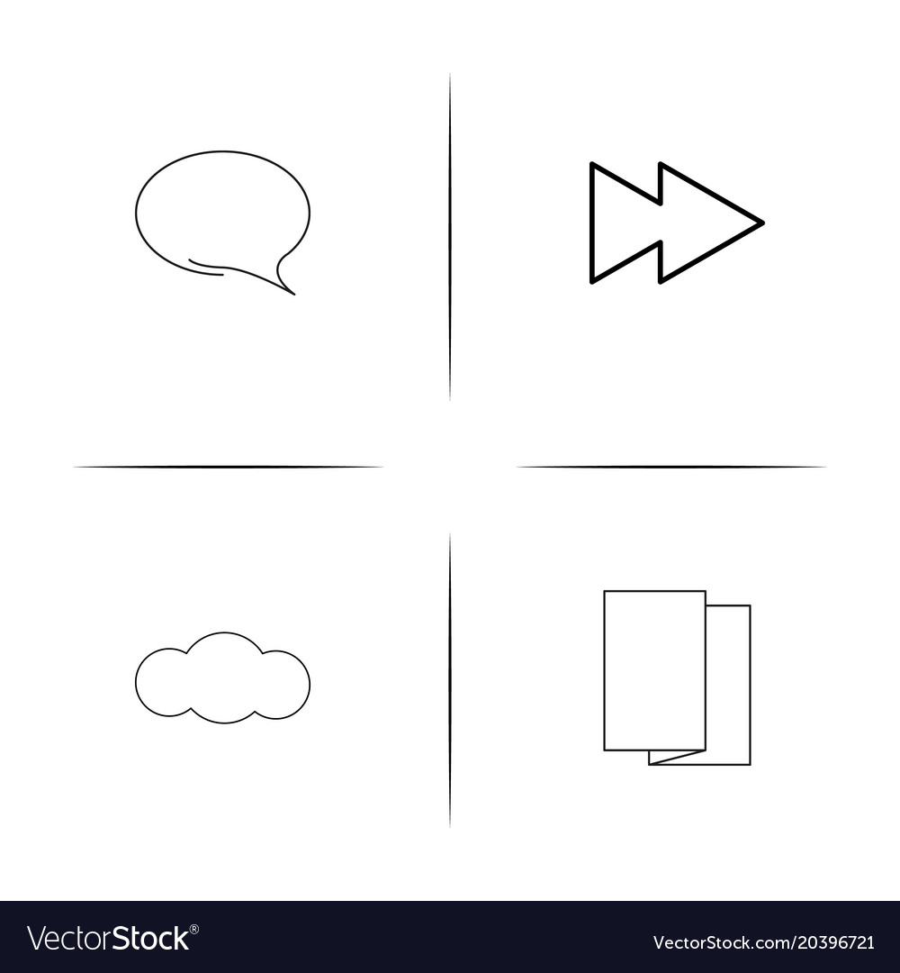 Web and text simple linear icon setsimple outline