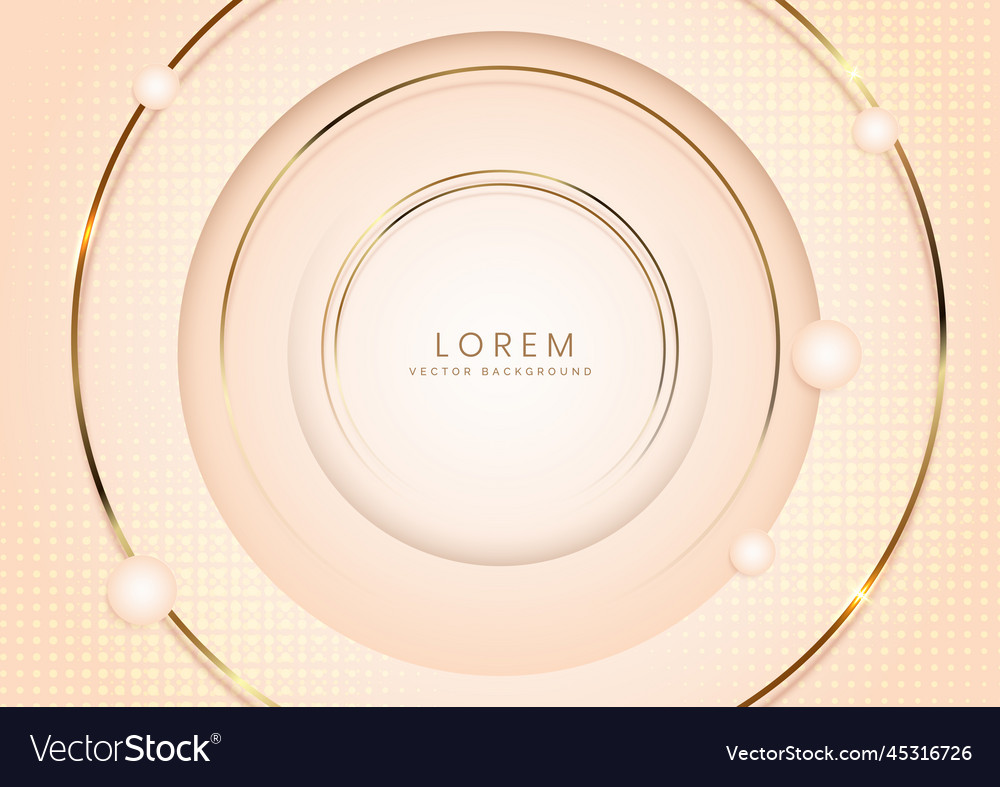 Abstract 3d soft cream circle overlap with golden vector image Abstract 3d soft cream circle overlap with golden