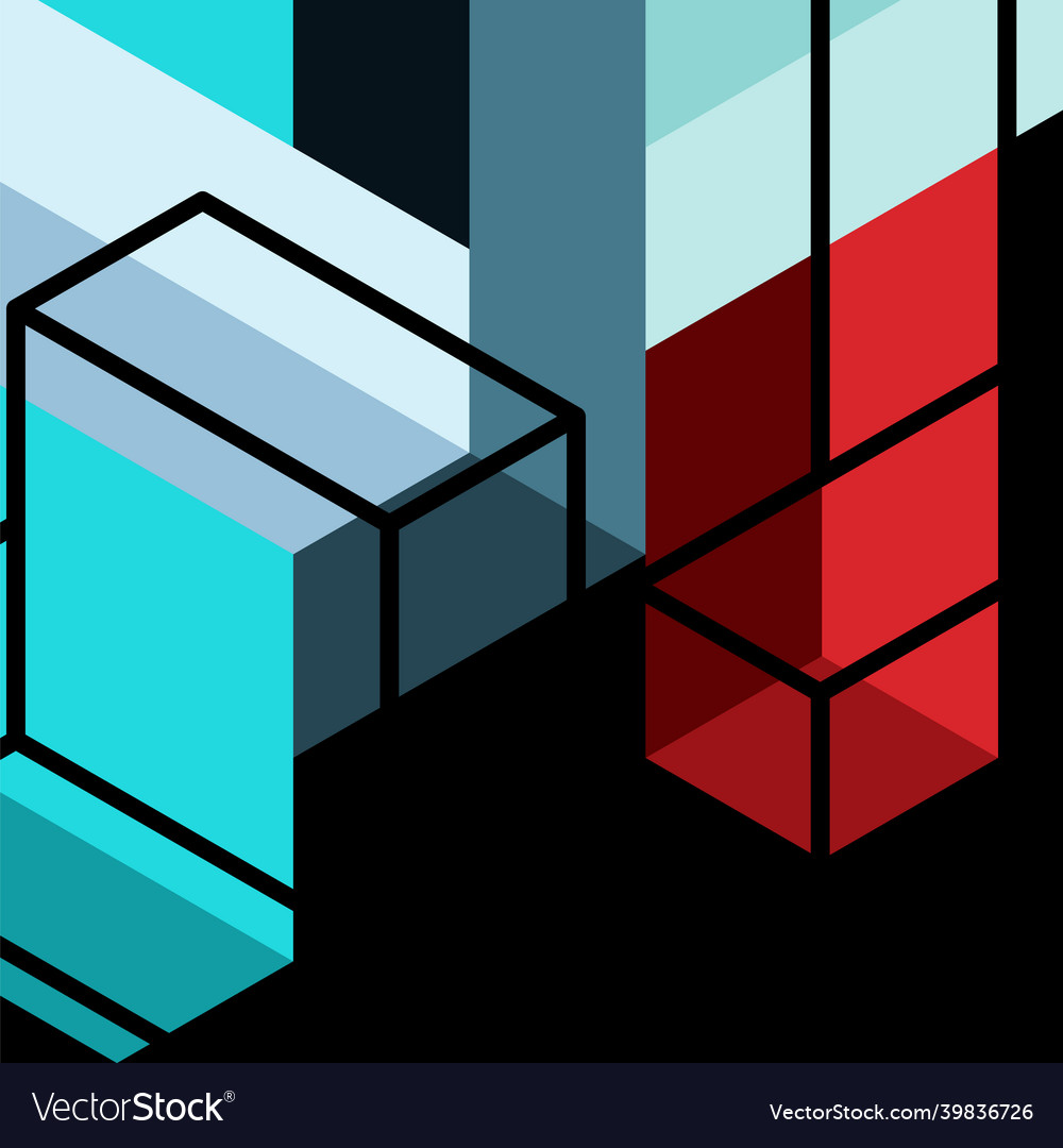 Abstract background 3d cubes cubic elements vector image Abstract background 3d cubes cubic elements