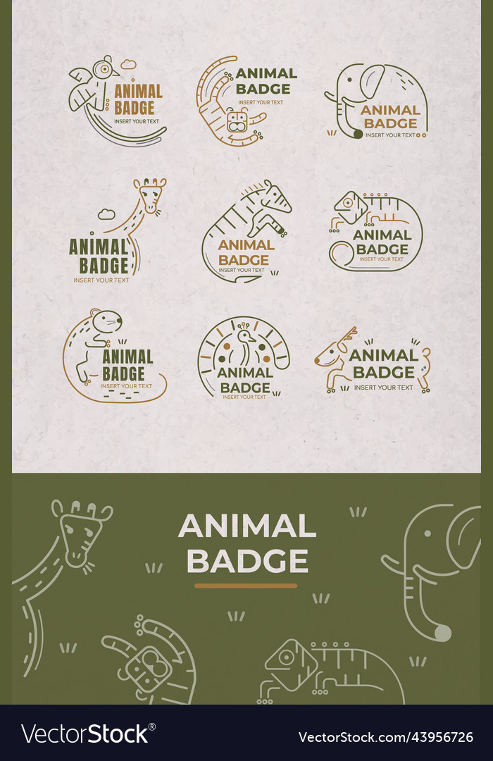 Animal badge design elements set