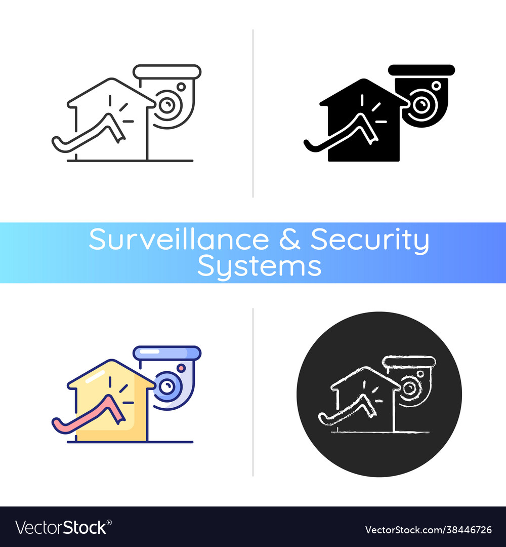 Download Avoiding house intrusion with cctv system icon Vector Image