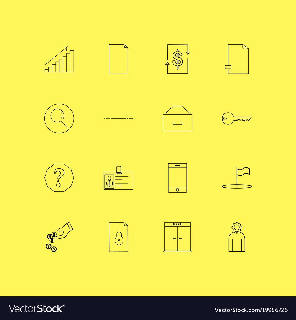 Business linear icon set simple outline icons