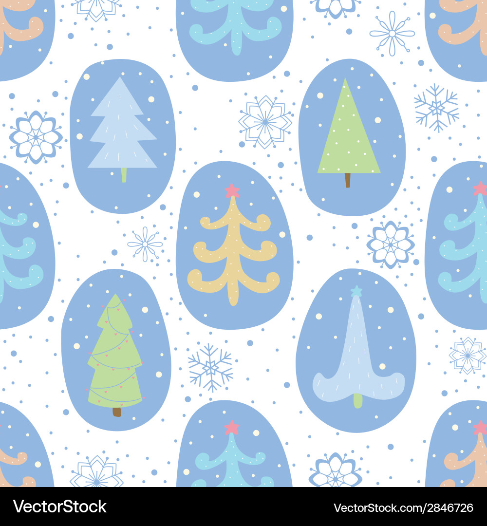 Christmas tree seamless pattern Royalty Free Vector Image