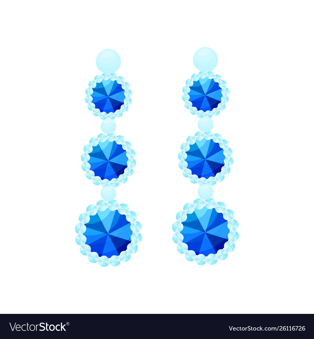 Earrings with blue stones