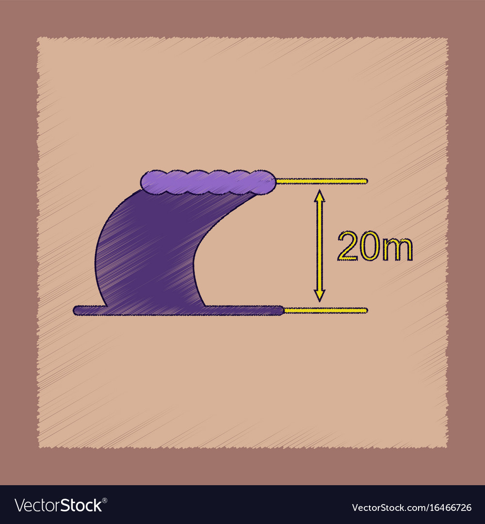 Flat shading style icon wave height
