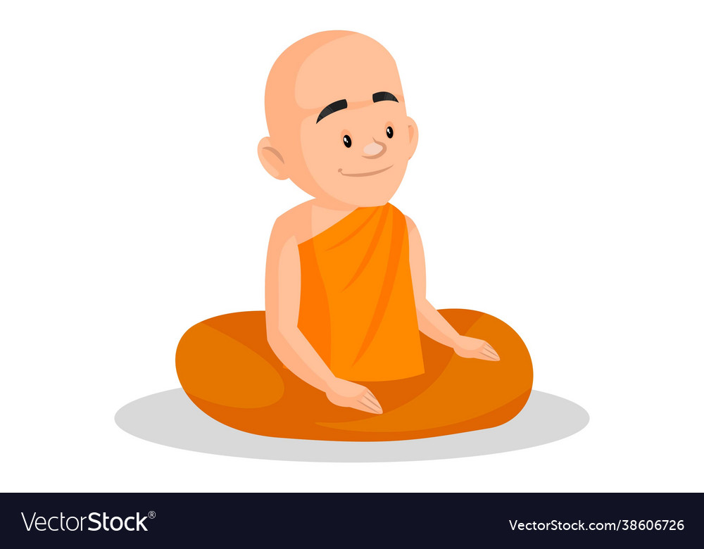 Indian urban monk cartoon character Royalty Free Vector