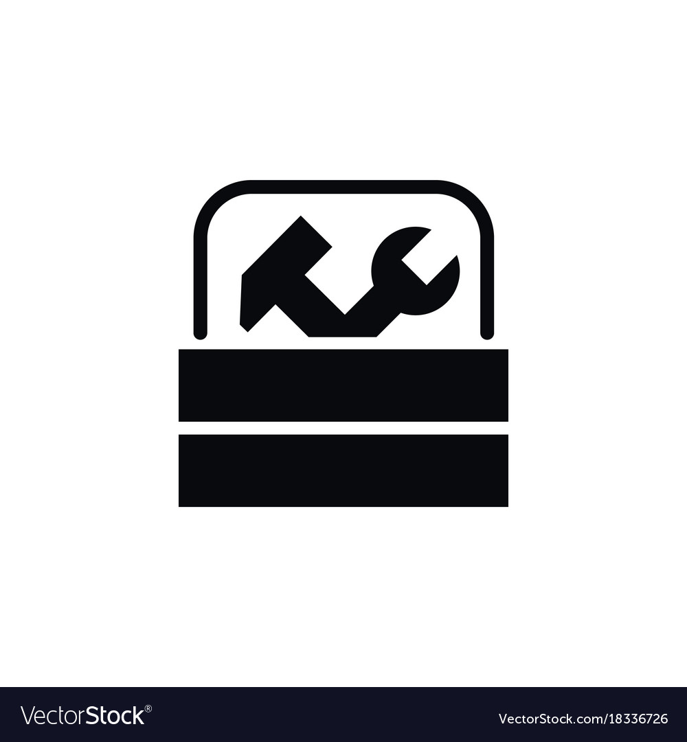 Isoliertes Werkzeugkasten-Icon Wartungselement