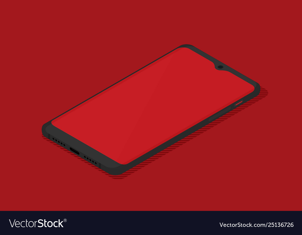 Isometric icon mobile phone in flat style