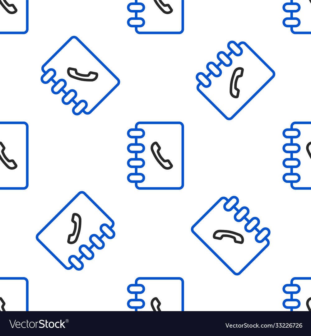 Line address book icon isolated seamless pattern