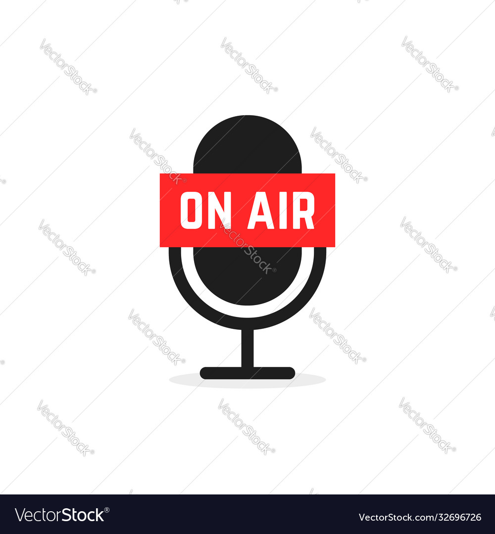 Live on air like podcast icon Royalty Free Vector Image