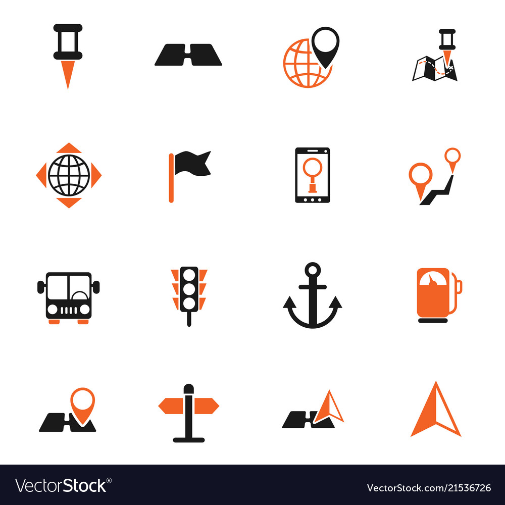 Navigation color icon set