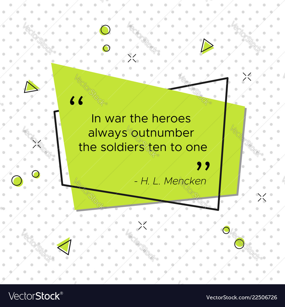 Pop-art mencken quote banner for usa veterans day