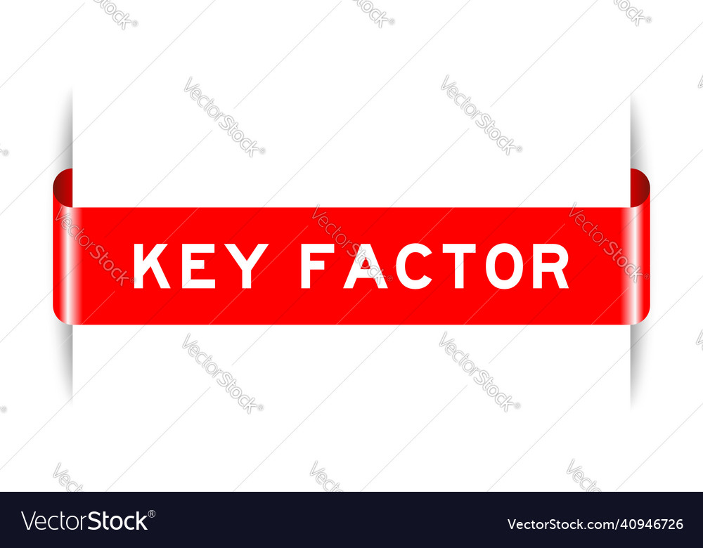 Red color inserted label banner with word key