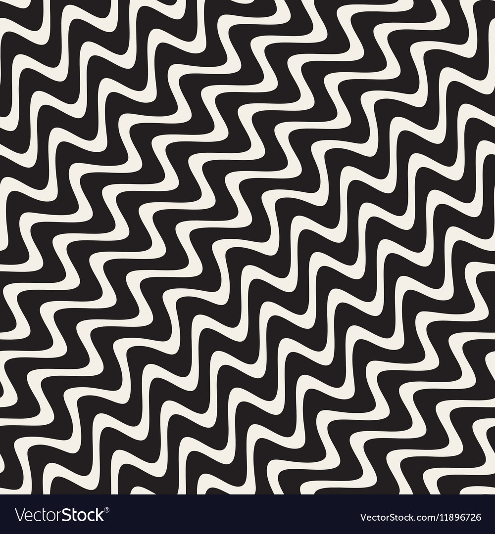 Seamless hand drawn diagonal wavy lines