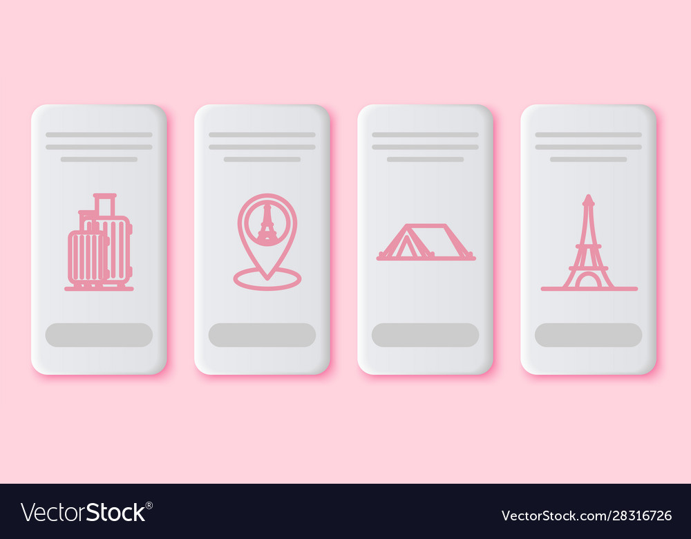 Set line suitcase for travel map pointer