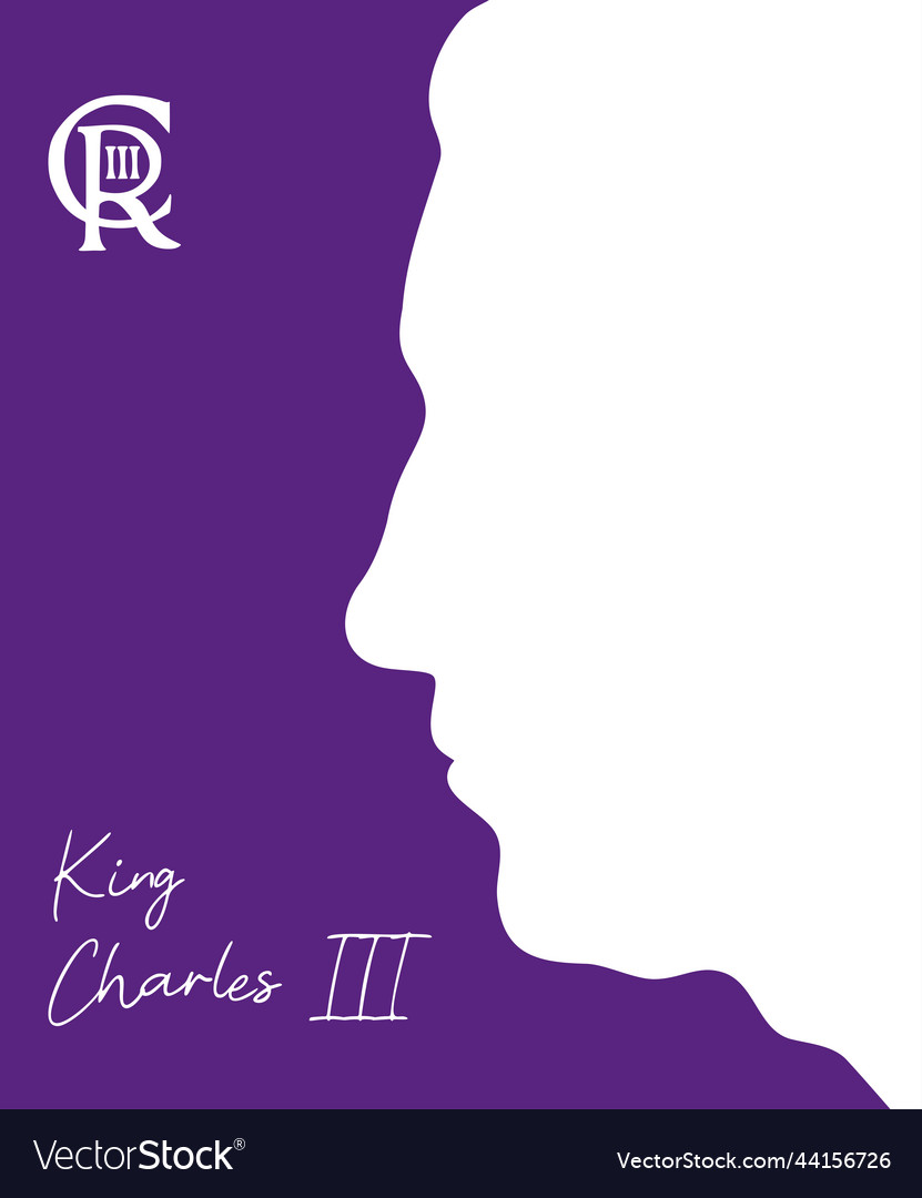 Simple silhouette profile of king charles iii Vector Image