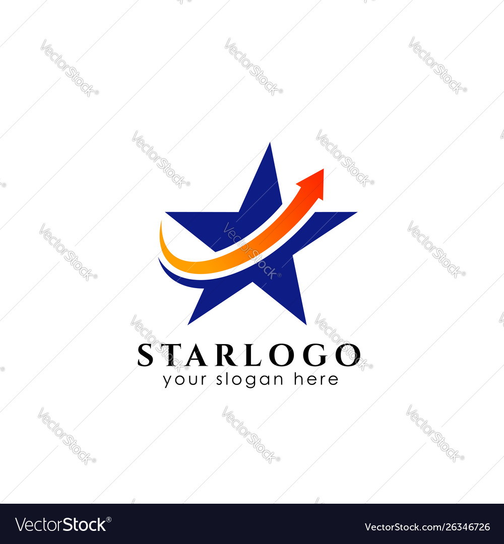 Star logo design stock with arrow symbol Vector Image