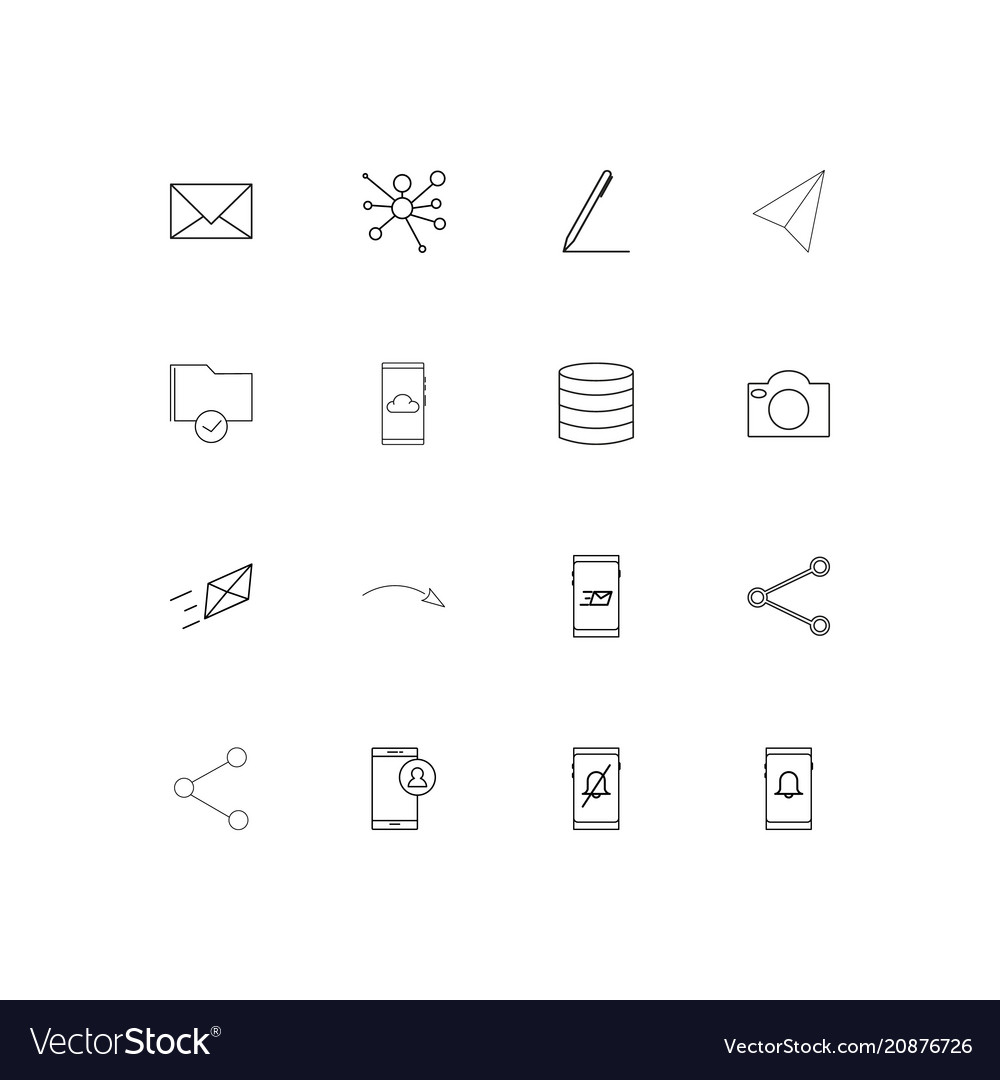 Web linear thin icons set outlined simple