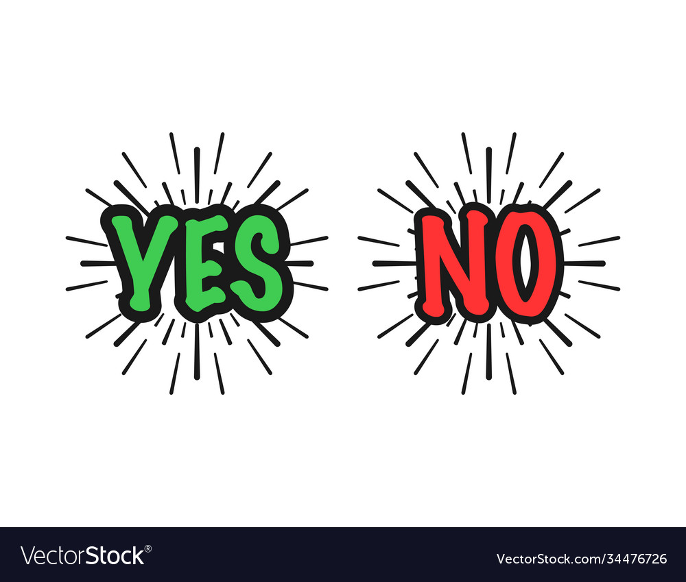 Yes and no text in splash design correct