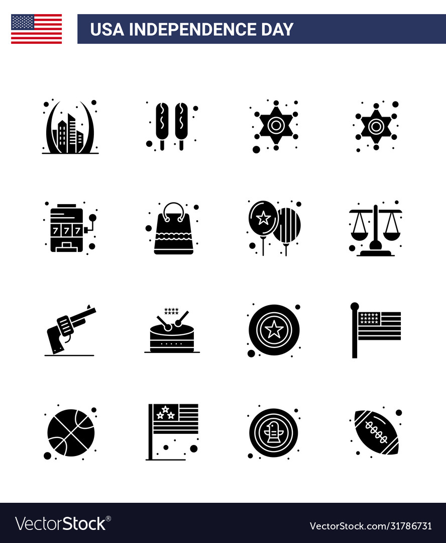 4th july usa happy independence day icon symbols