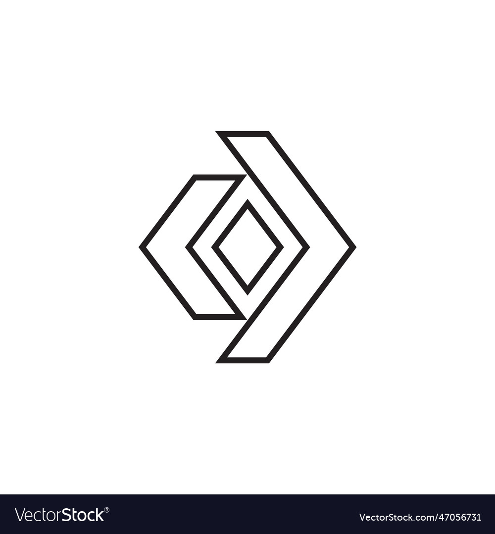 Abstract geometric rectangular line icon design